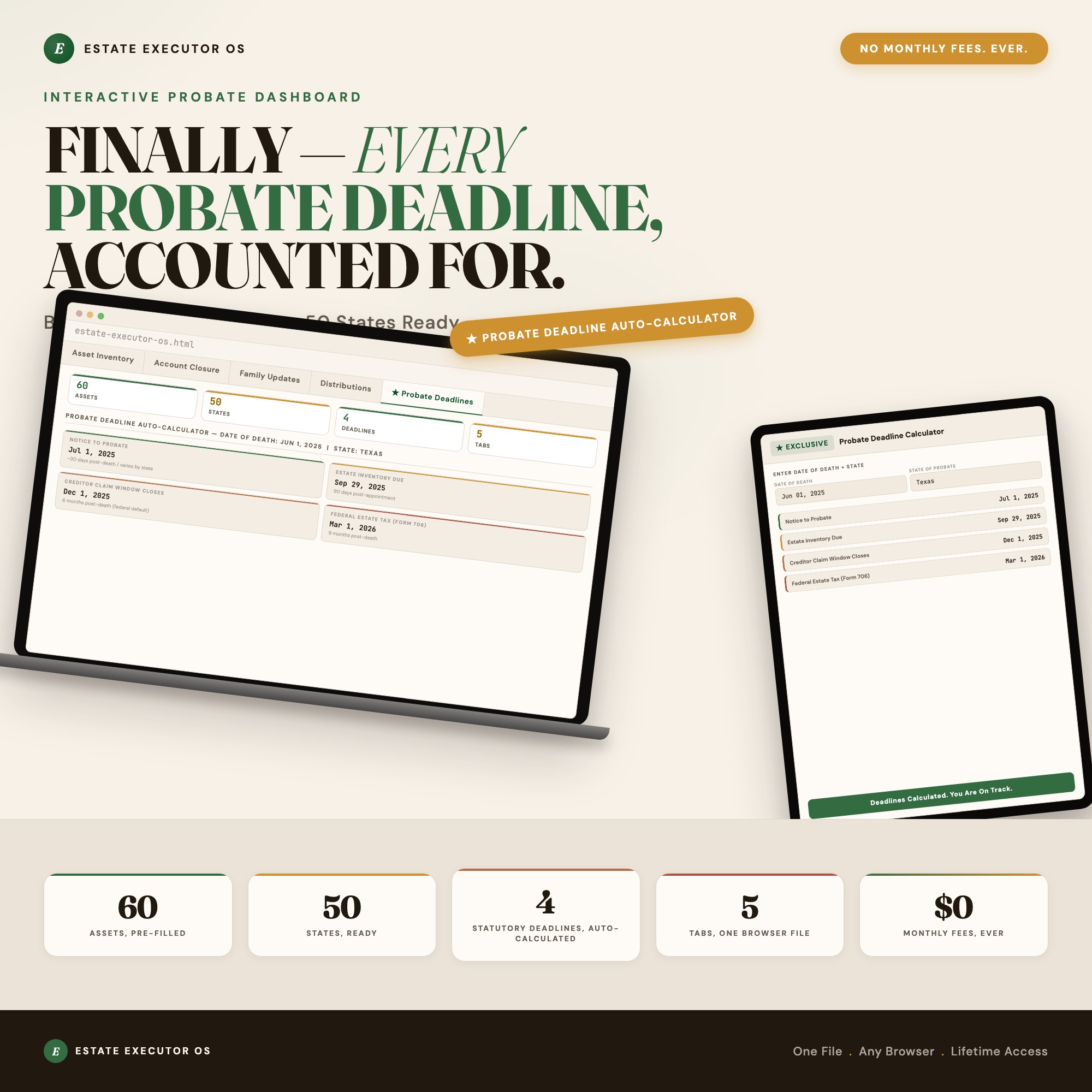 Estate Executor OS, Interactive Probate Dashboard, Asset …