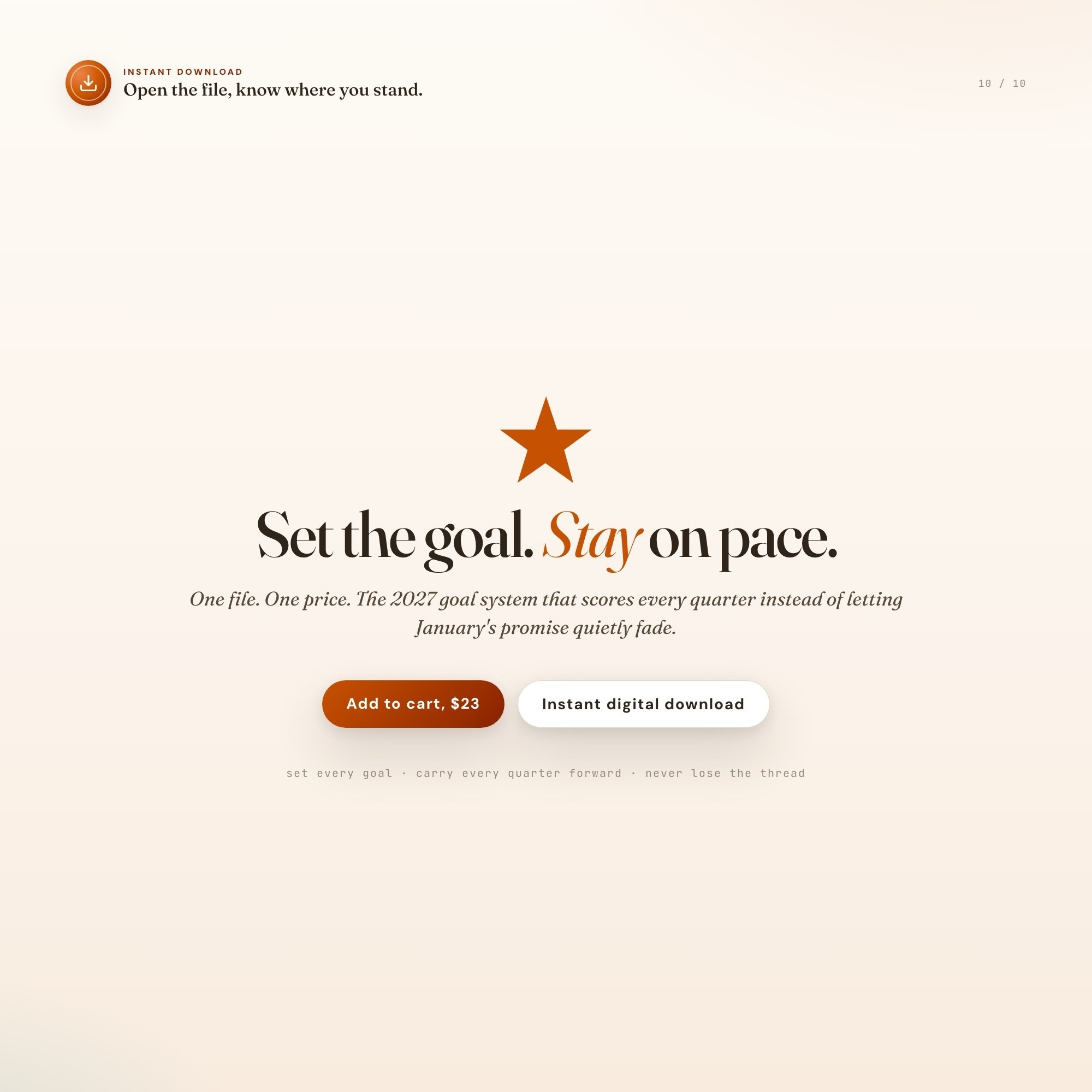 2027 goal planner instant download, single file, twenty three dollar final listing