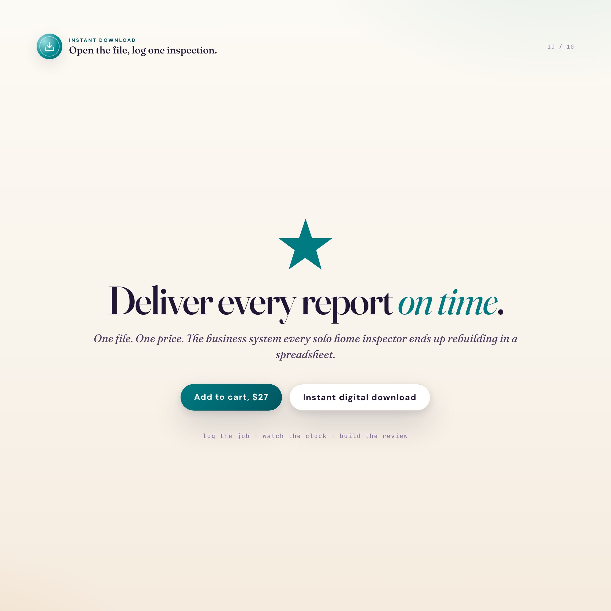 Deliver every inspection report on time, instant download home inspector dashboard
