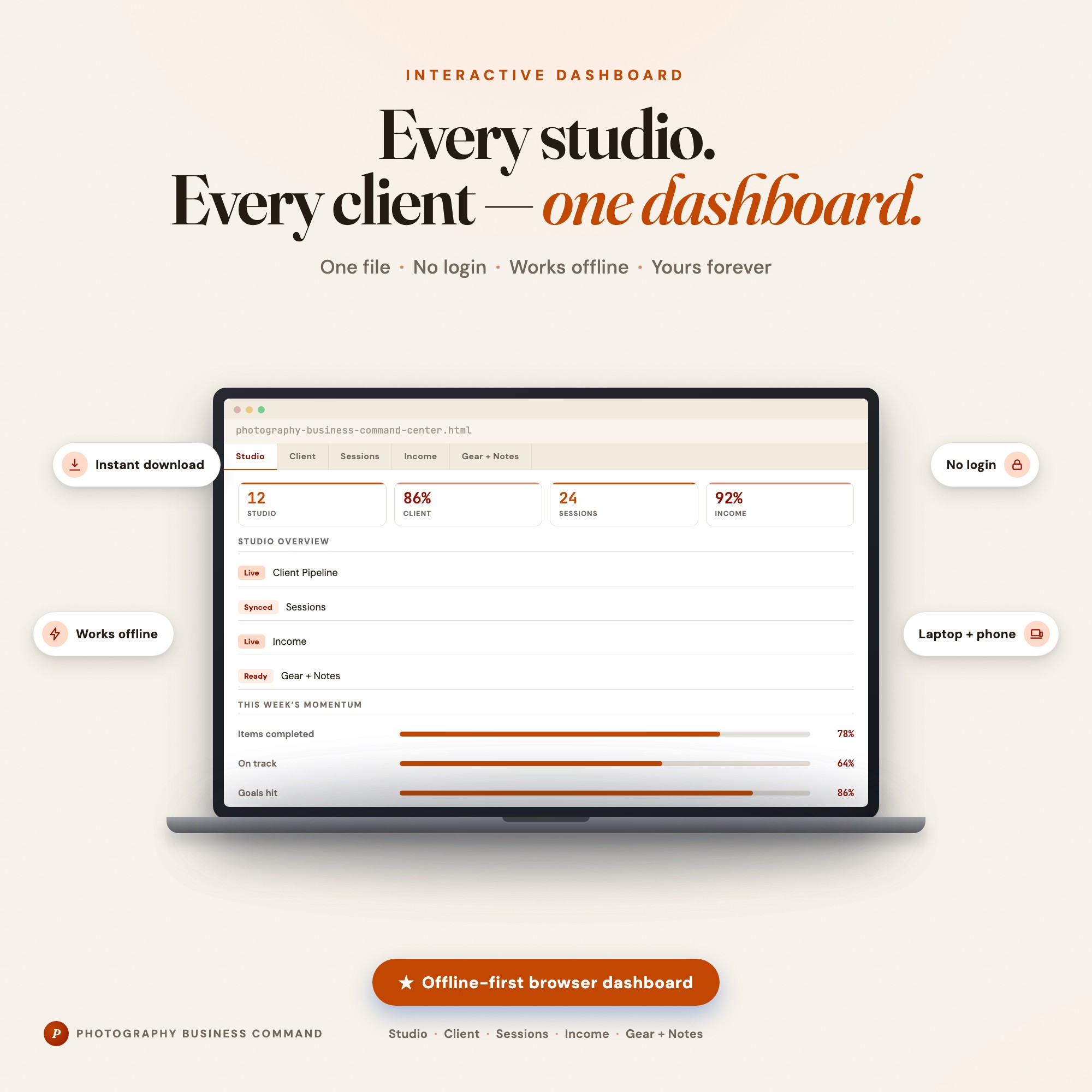Photography Business Command Center