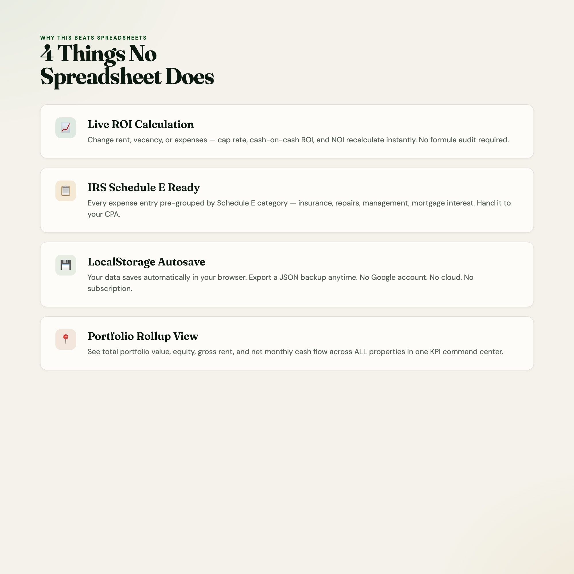 Rental Property Investor OS, Interactive Landlord Dashboard, Cash Flow Tracker, Cap Rate Calculator, Portfolio ROI — image 5