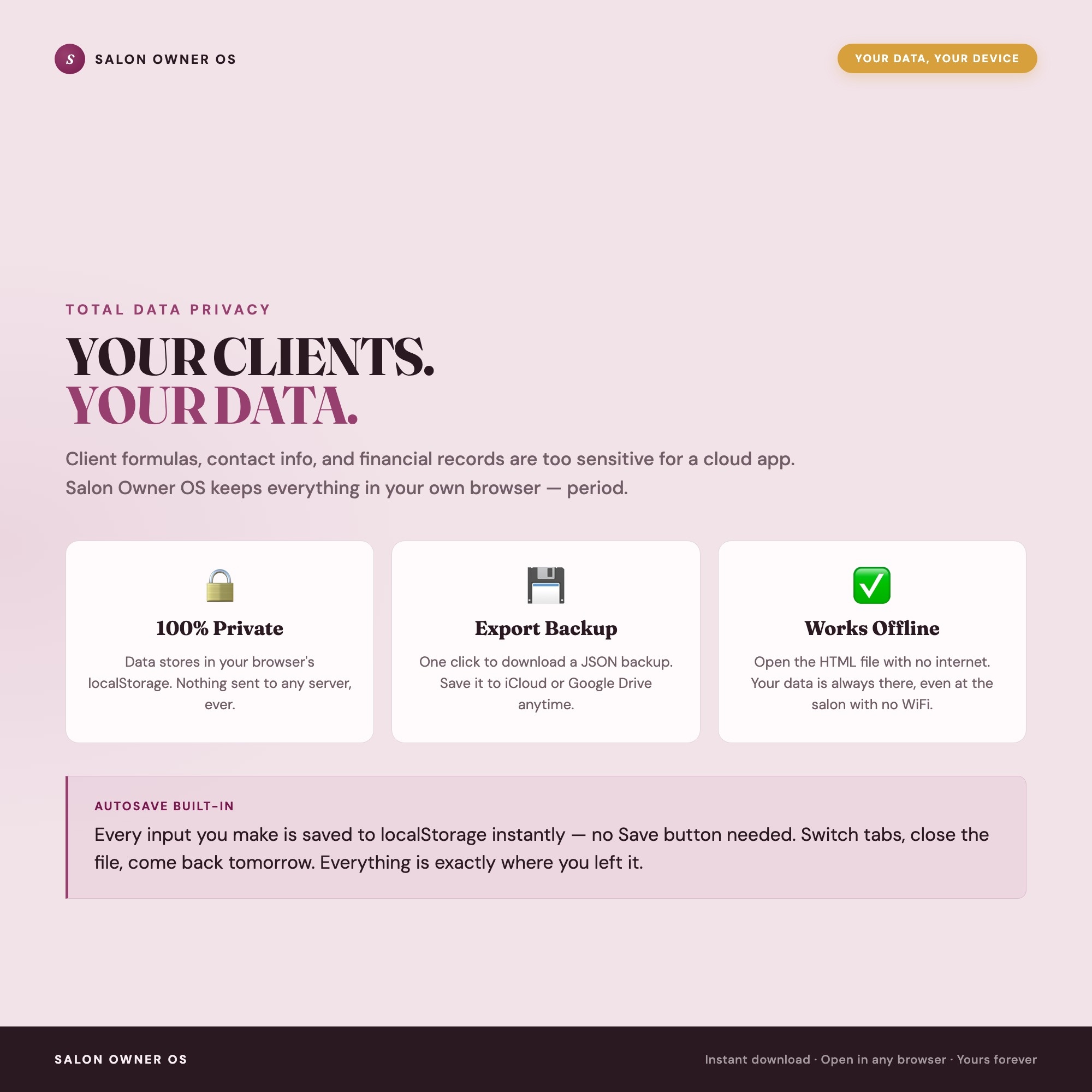 Salon Owner OS, Interactive Salon Business Planner, Hair Salon Bookkeeping, Client Formula Book, Income Tracker, Take-Home Pay Calculator — image 6