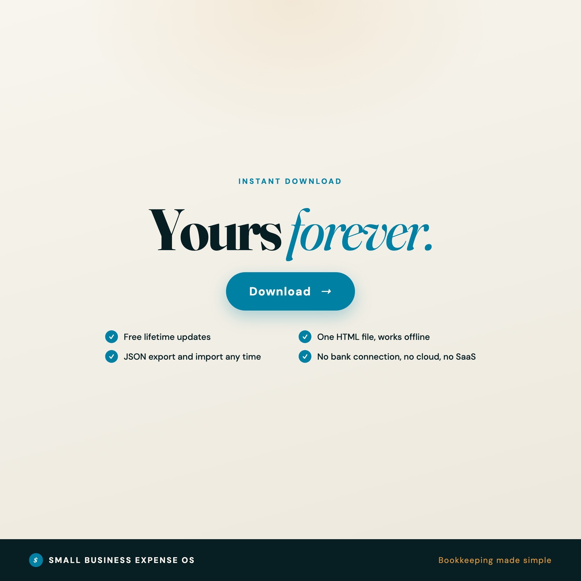 Small business expense tracker final call to action instant download yours forever