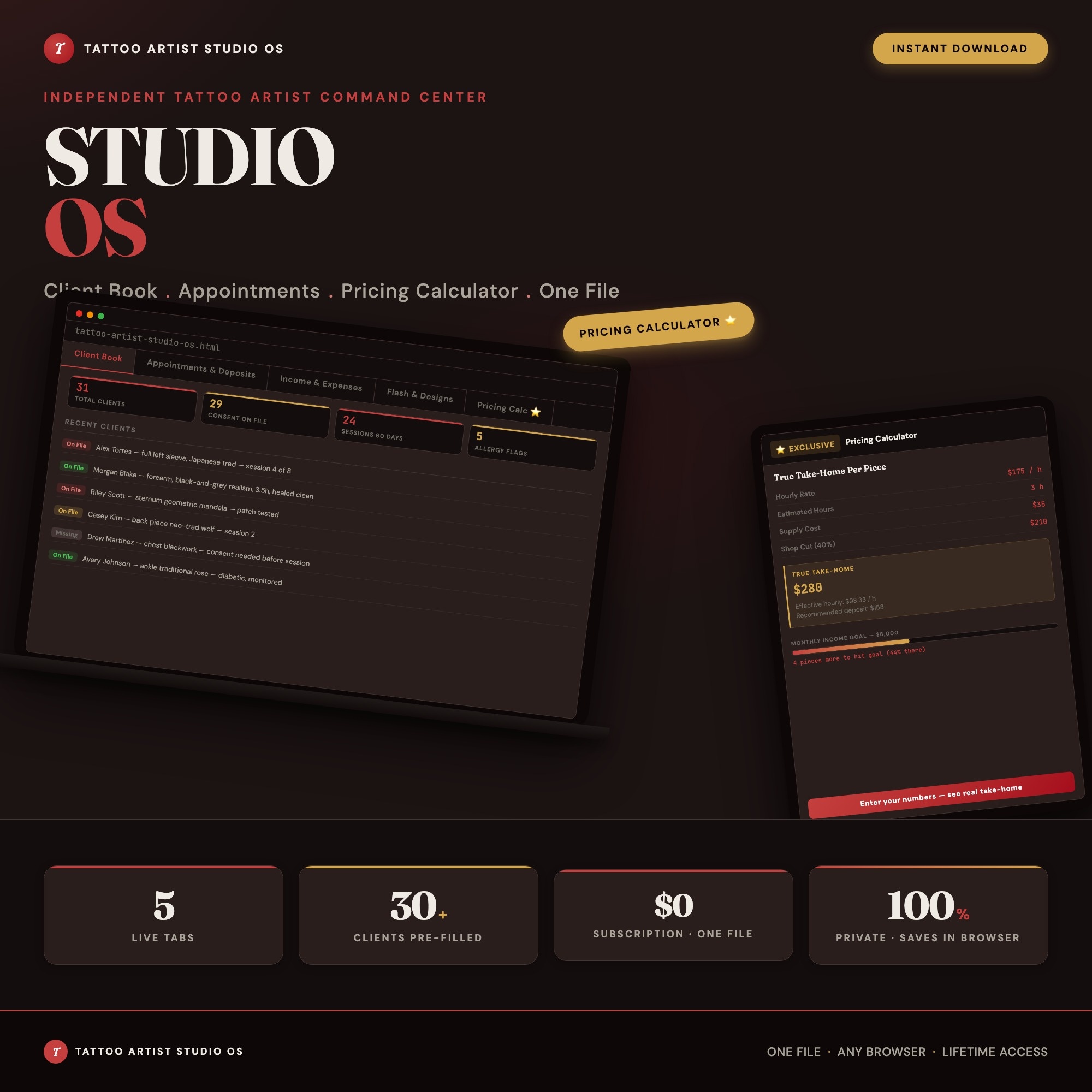 Tattoo Artist Studio OS