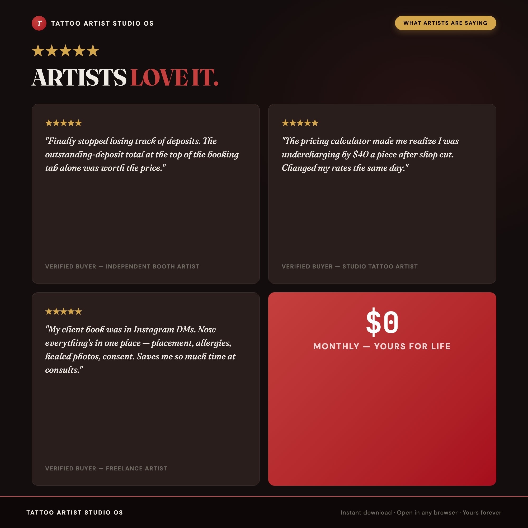 Tattoo Artist Studio OS, Client Book, Appointment & Deposit Tracker, Flash Design Library, Pricing & Take-Home Calculator — image 9