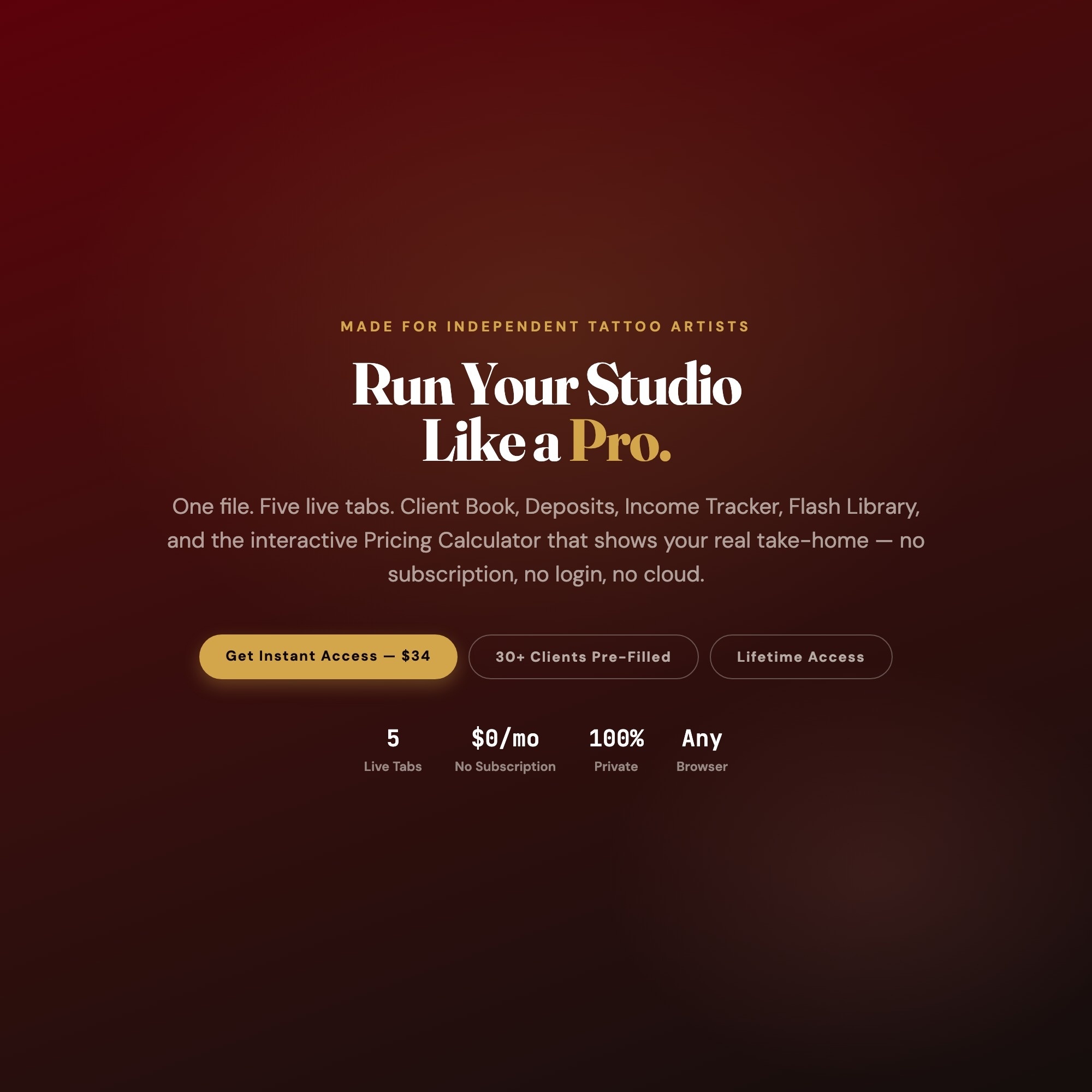 Tattoo Artist Studio OS, Client Book, Appointment & Deposit Tracker, Flash Design Library, Pricing & Take-Home Calculator — image 10