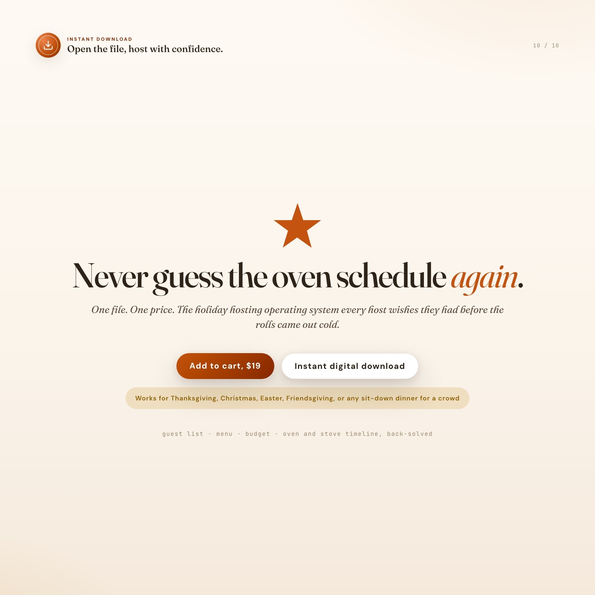 Instant download holiday hosting planner final call to action for any browser lifetime access