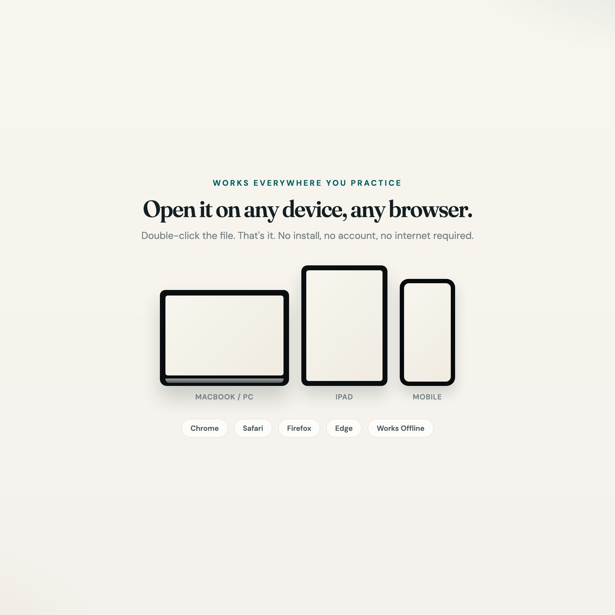 Therapist practice dashboard shown on laptop and phone device strip