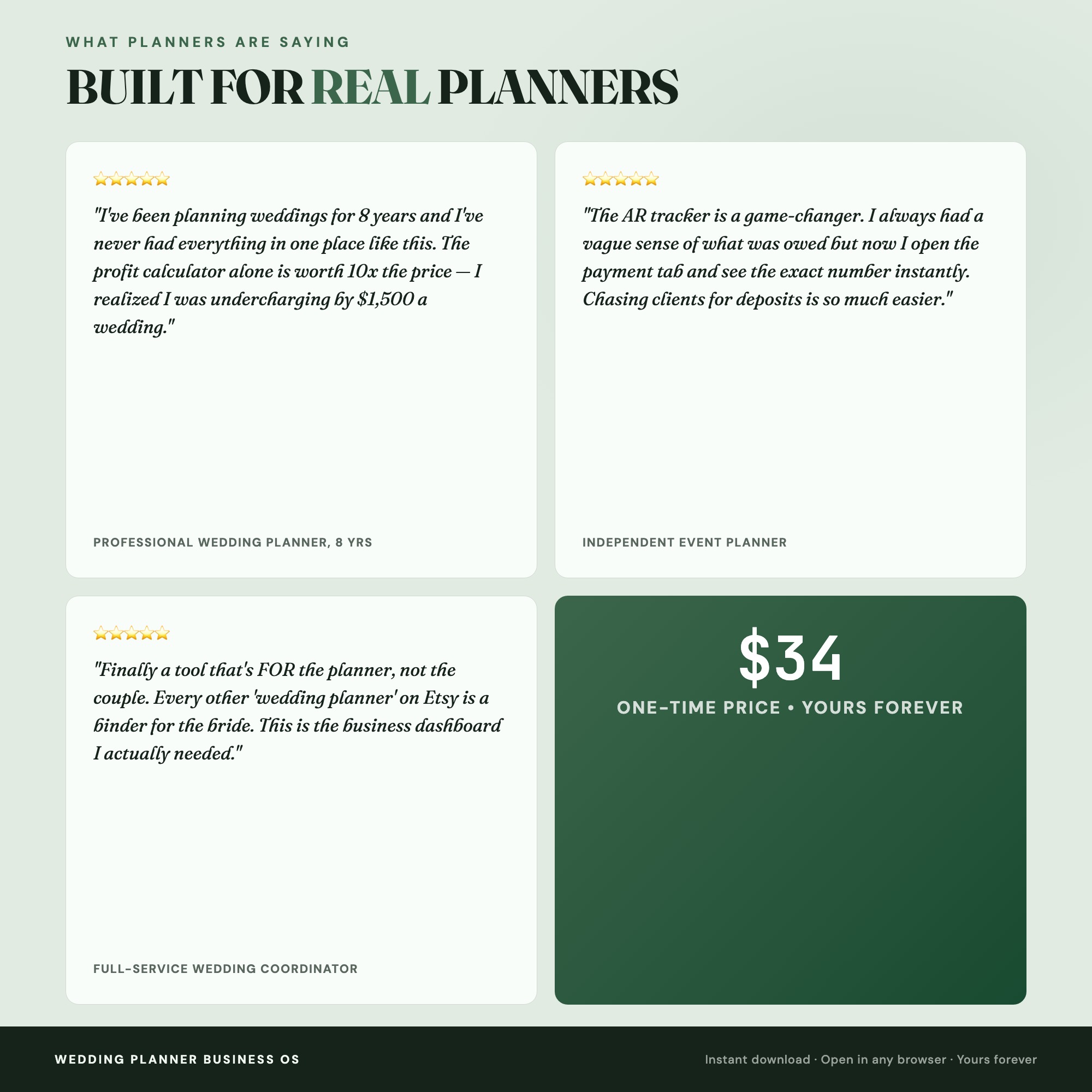 Wedding Planner Business OS, Event Planner Dashboard, Client Pipeline, Payment Schedule, Vendor CRM, Profit-Per-Event Calculator — image 9