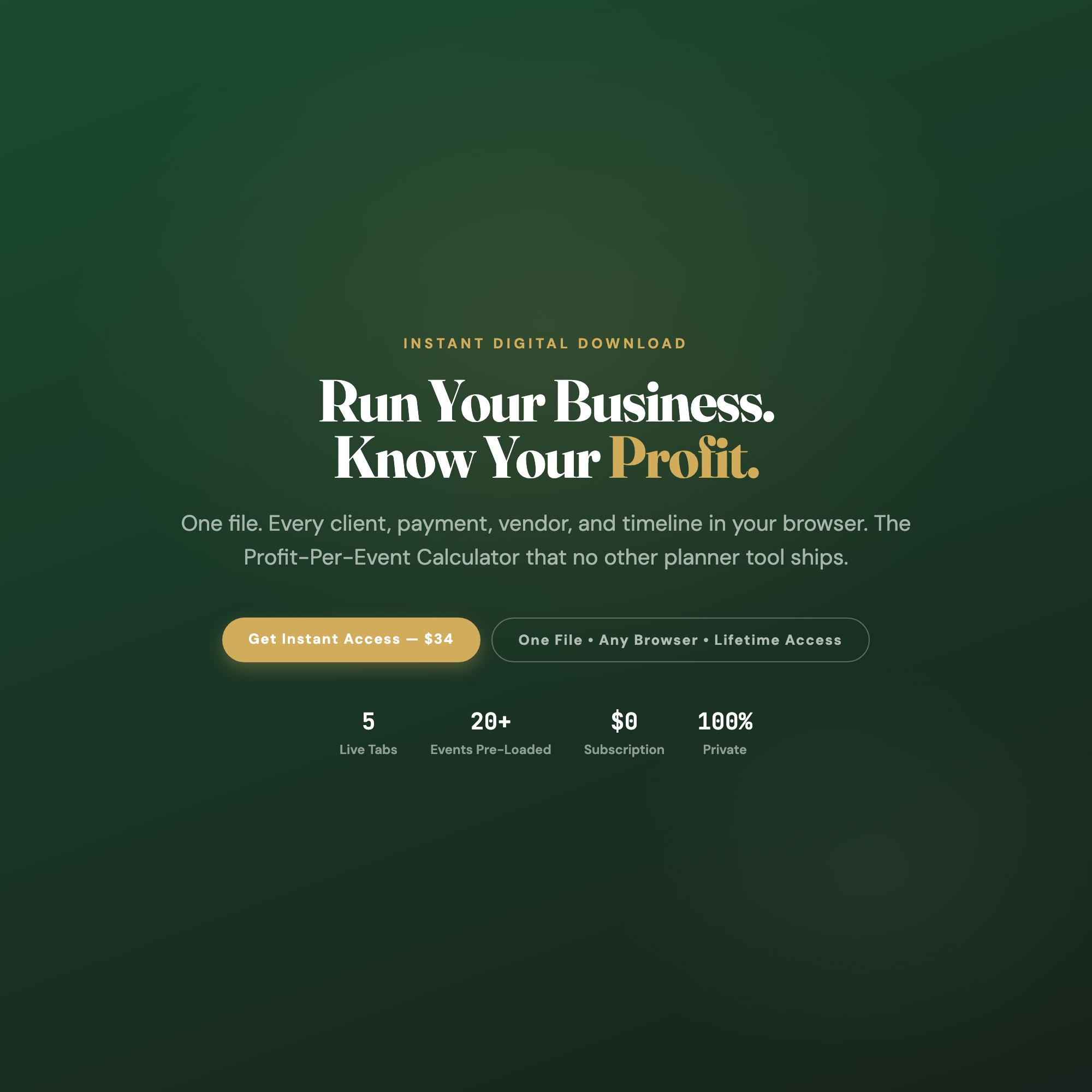 Wedding Planner Business OS, Event Planner Dashboard, Client Pipeline, Payment Schedule, Vendor CRM, Profit-Per-Event Calculator — image 10